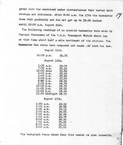 Image of page from Record of High Water, 1915 Storm