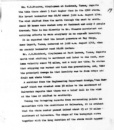 Image of page from Record of High Water, 1915 Storm