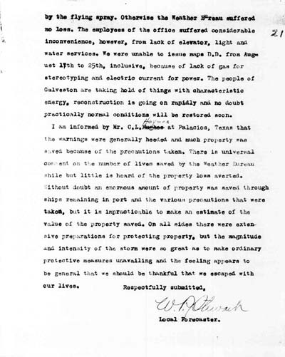 Image of page from Record of High Water, 1915 Storm