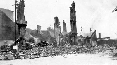 Photograph of Ruins of commercial building