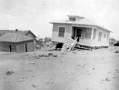 Photograph of wrecked houses