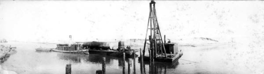 G-59263FF7-4 Driving piling for a discharge station