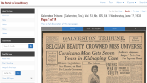  Researching the Galveston Tribune on The Portal to Texas History Recording Now Available