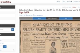  Researching the Galveston Tribune on The Portal to Texas History Recording Now Available