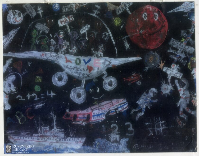 Children’s Artwork from a Former Merchant Seaman Children's painting featuring the S. S. Michael J. Fox, by Perry Ellis