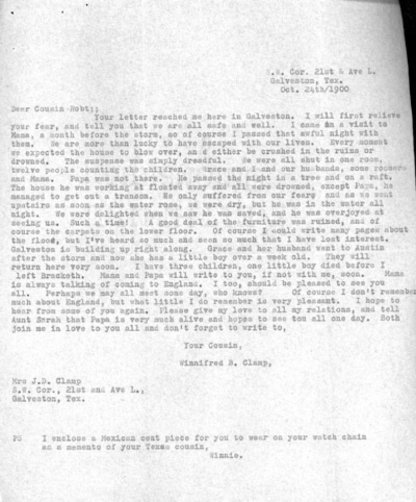 85-0013 James Brown/Winnifred B. Clamp Letters 