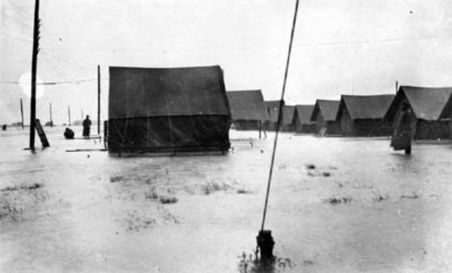 G-17713FF5.1-2 Flooding around tents at Fort Crockett