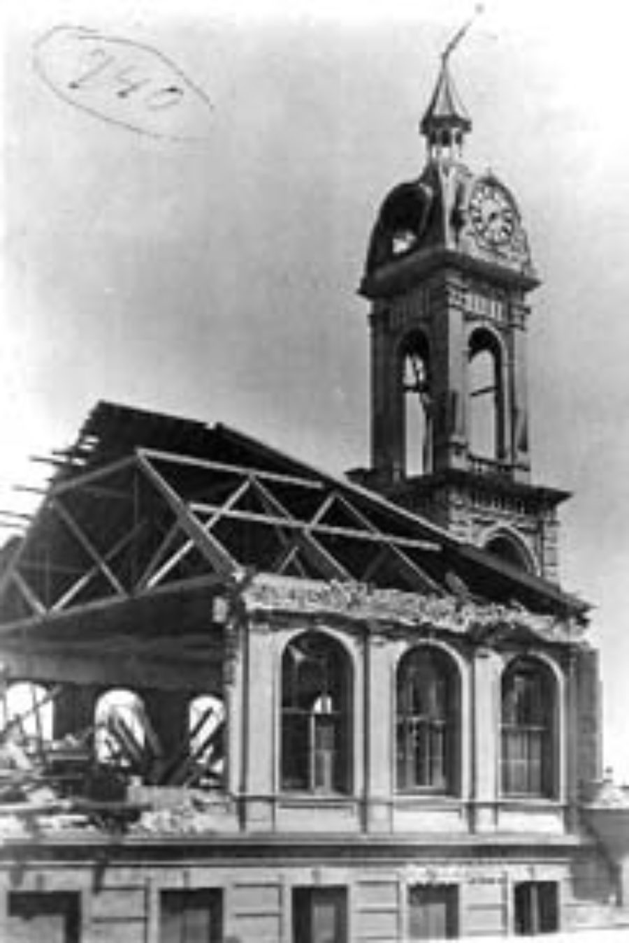 G-1771FF4.1-1 City Hall.  Shows rear of steeple