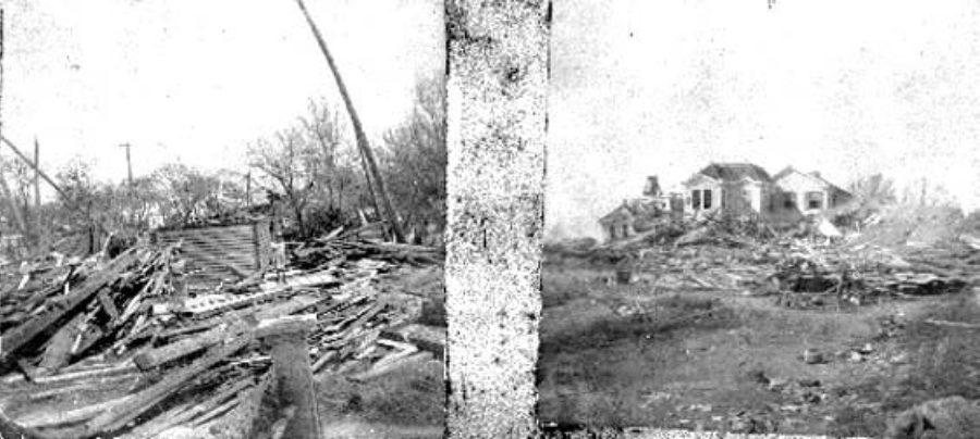 G-1771FF7.13-10 Debris (left) and more debris and houses (right)