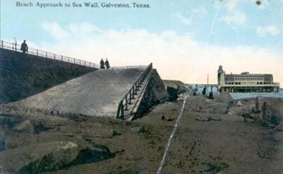 G-5925.3FF4-3 Beach Approach to Sea Wall, Galveston, Texas