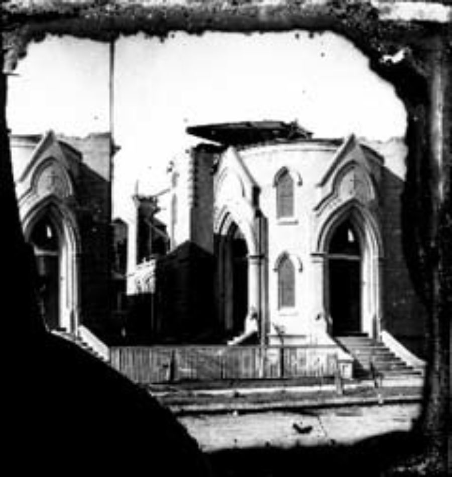 SC#194-54 First Baptist Church, damaged.
