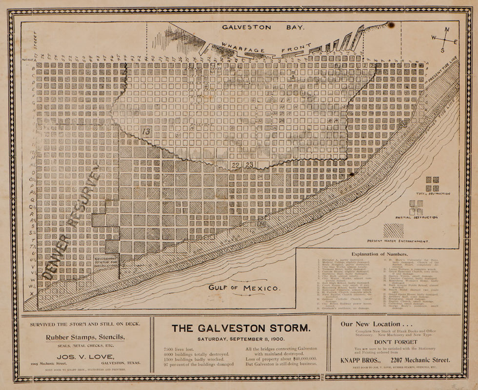  Map of the 1900 Storm Damage