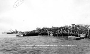 G-18221FF2-10 Galveston Causeway under Construction, over Two Miles Long, Costing $1,500,000 Showing Concrete Arches, Looking West
