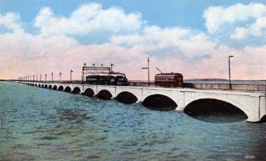 G-18221FF4.1-6 Galveston's Great Causeway, 3 Miles Long, Cost Over $3,000,000, Galveston, Tex.